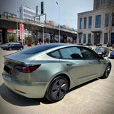 car wrapped in gloss metallic aventurine green car wrap