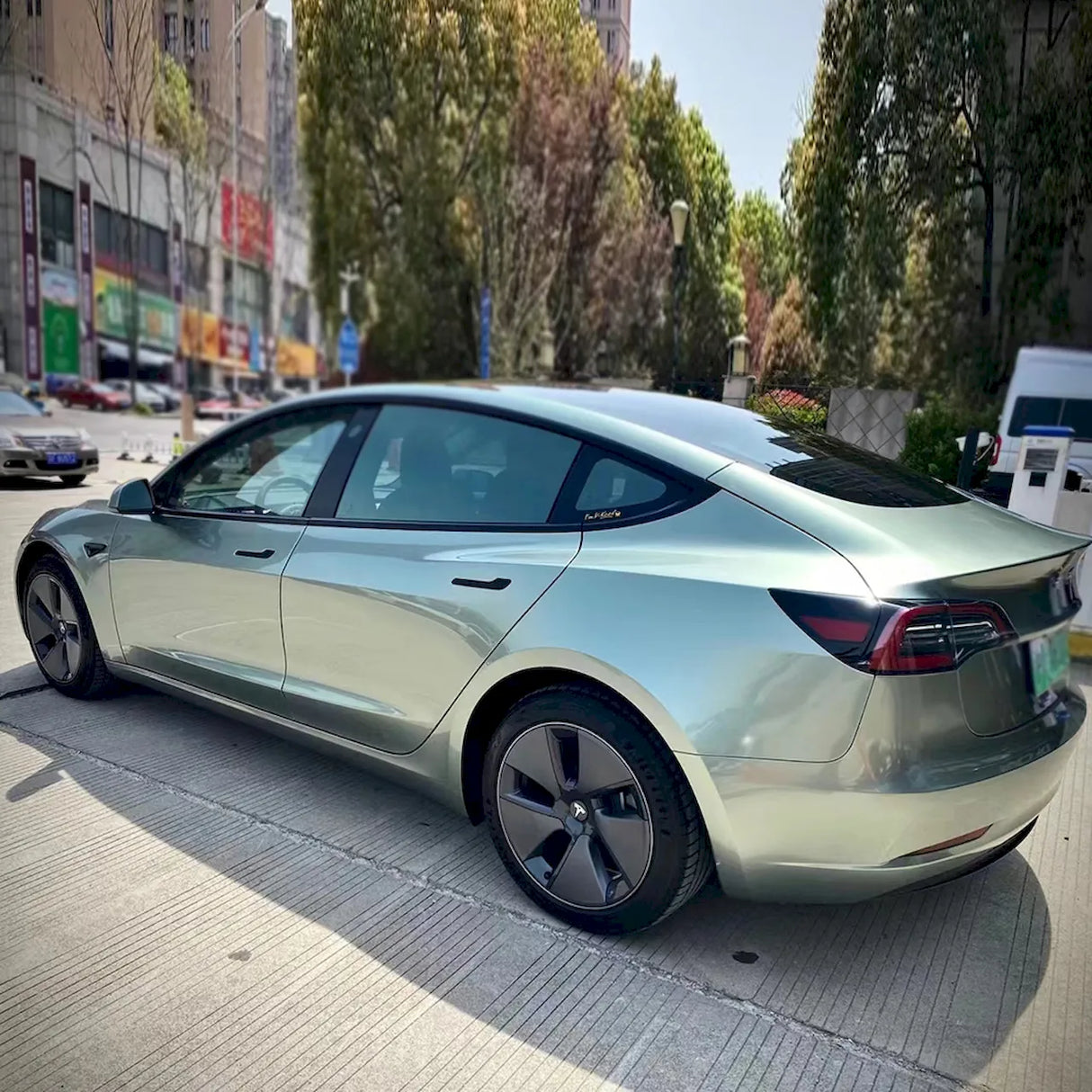 car wrapped in aventurine green wrap