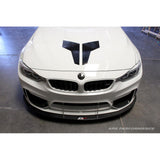 top view of apr performance wind splitter that is paired with m performance front lip