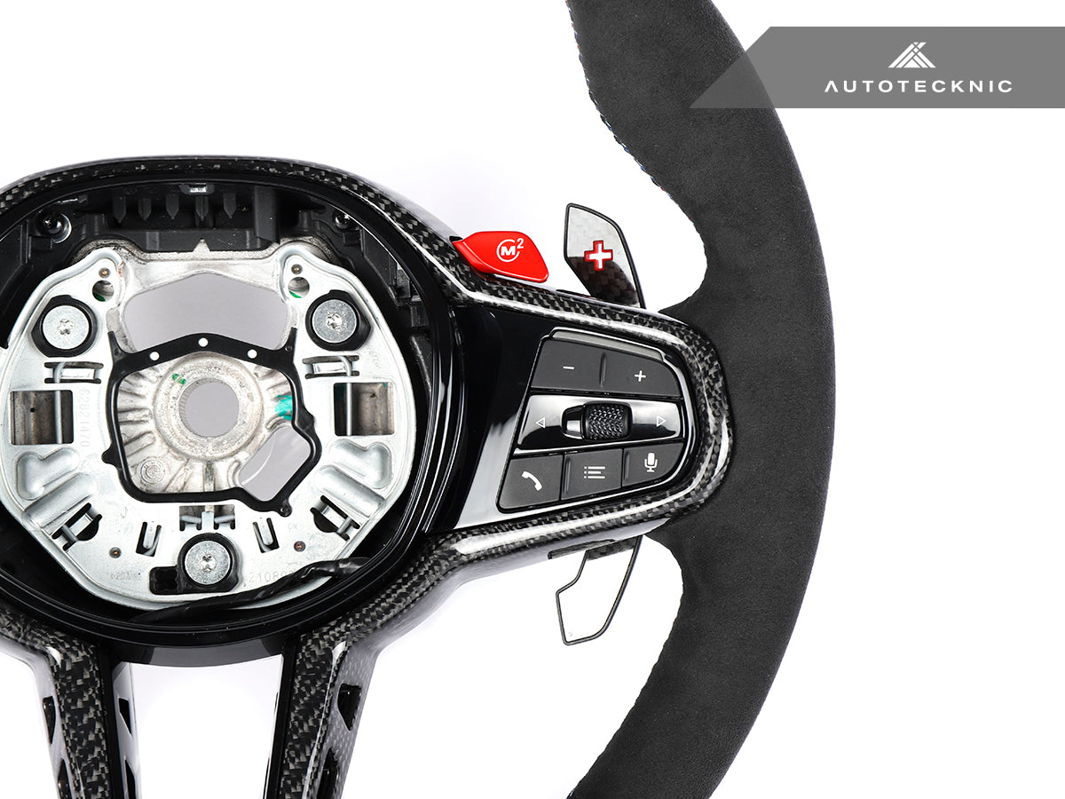 bmw g8x alcantara and carbon fiber steering wheel by autotecknic