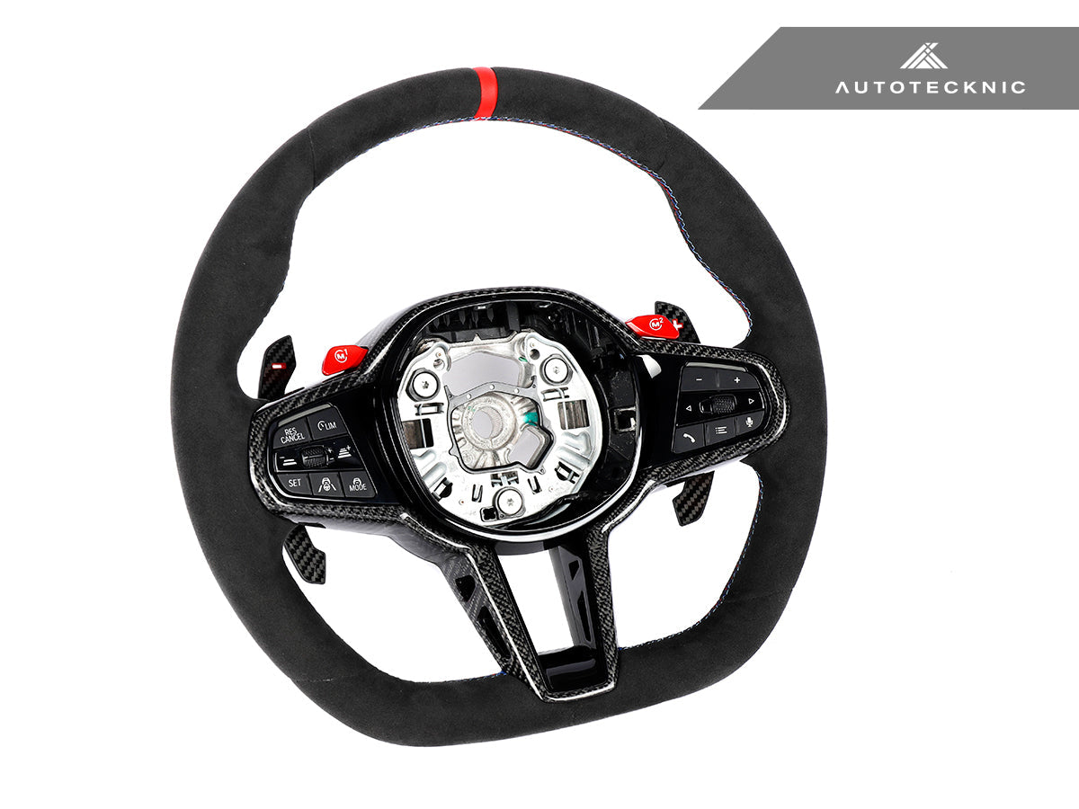 alcantara and carbon fiber bmw m steering wheel for g80 g82 g83 and g87 bmw by autotecknic