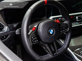 carbon fiber lci steering wheel top cover for bmw m4 by autotecknic