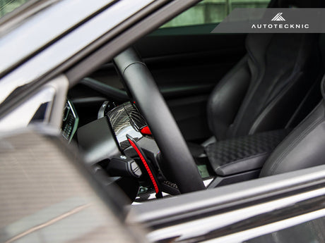 carbon fiber steering wheel top cover for bmw m3 g80 by autotecknic