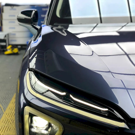 ceramic blue gray car wrap installed on a vehicle