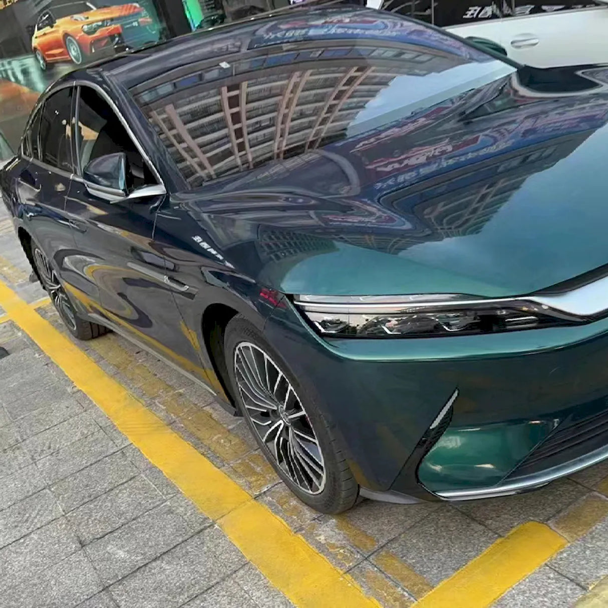 ceramic jade green wrap on a car
