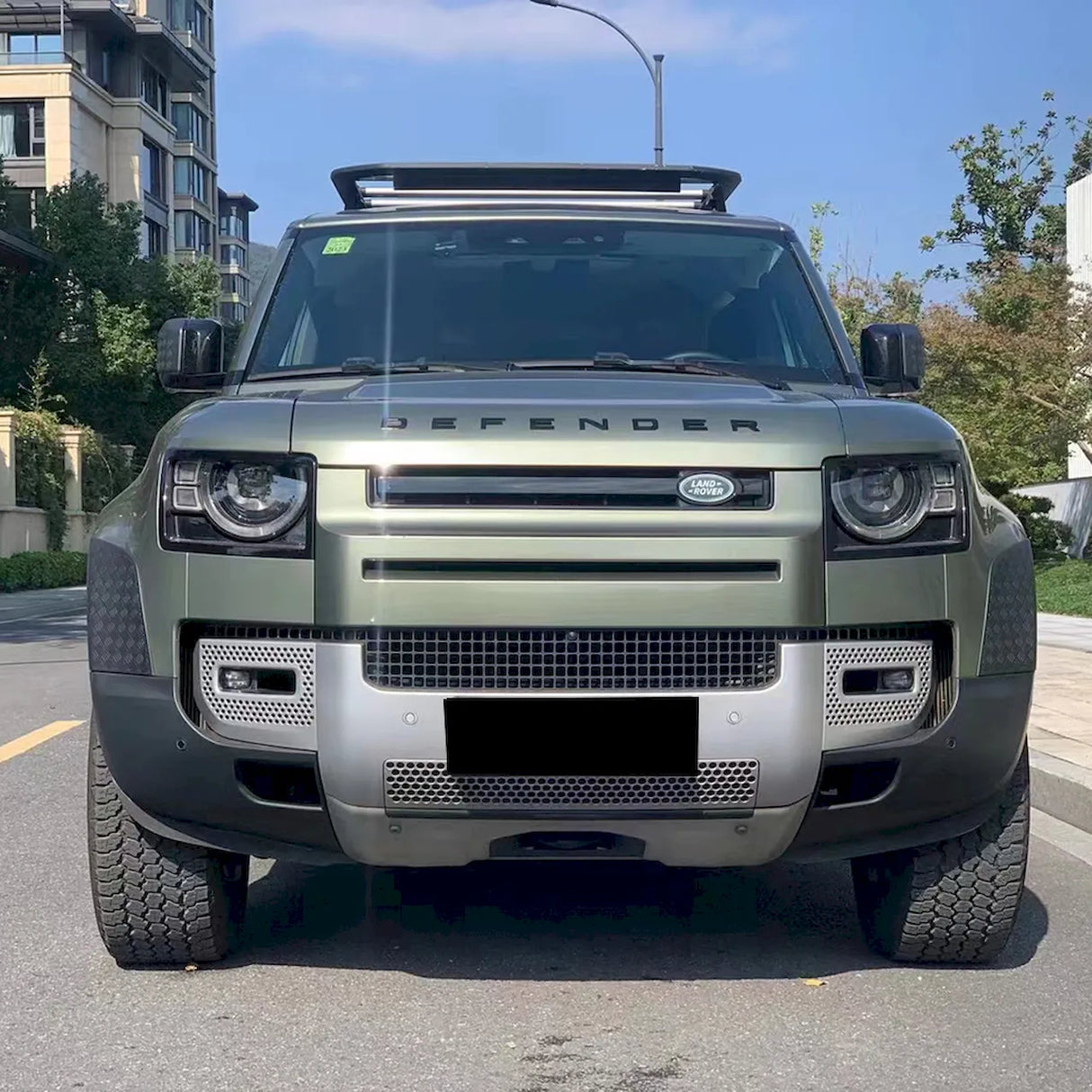 ceramic olive green vehicle wrap installed