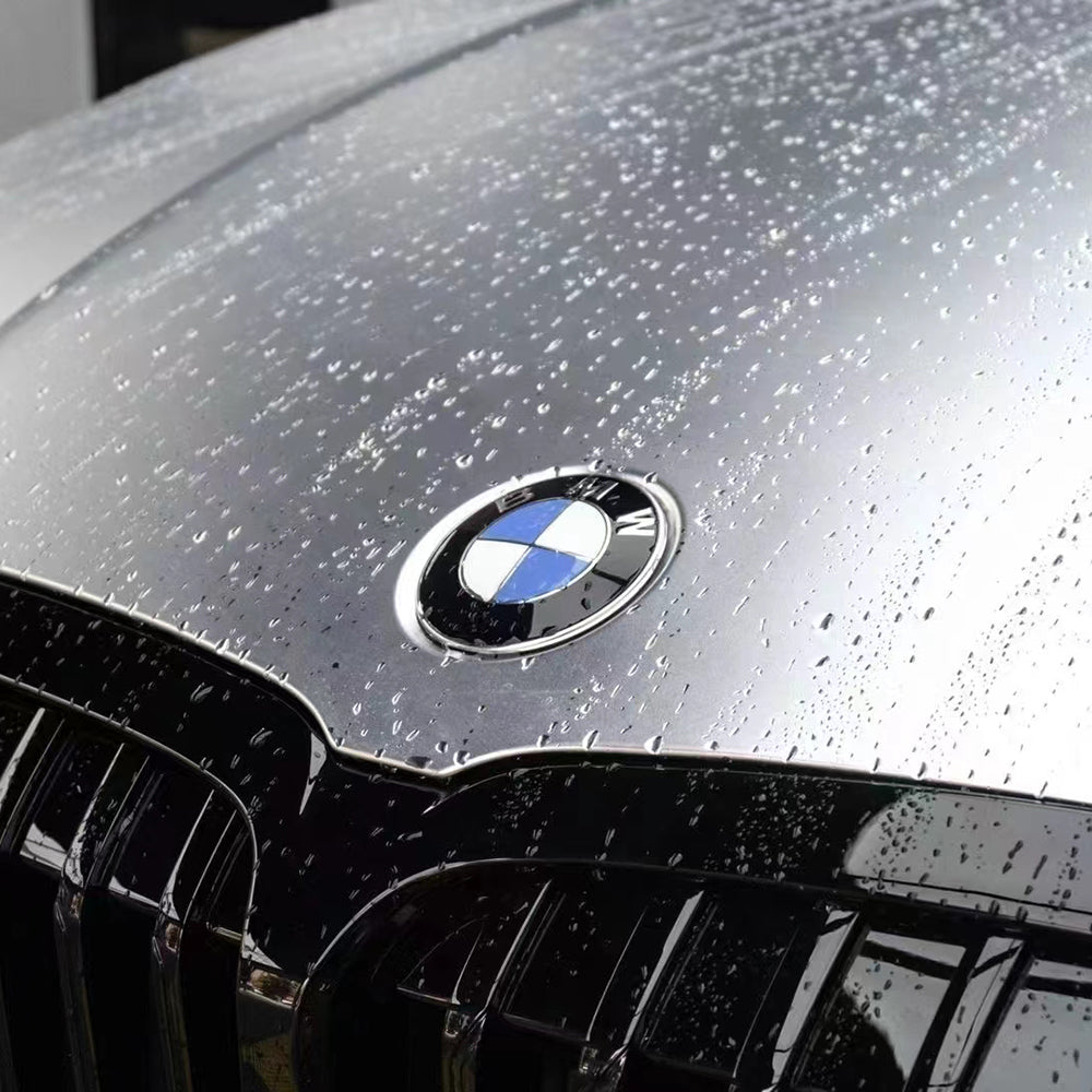 chrome alexander silver car wrap up close