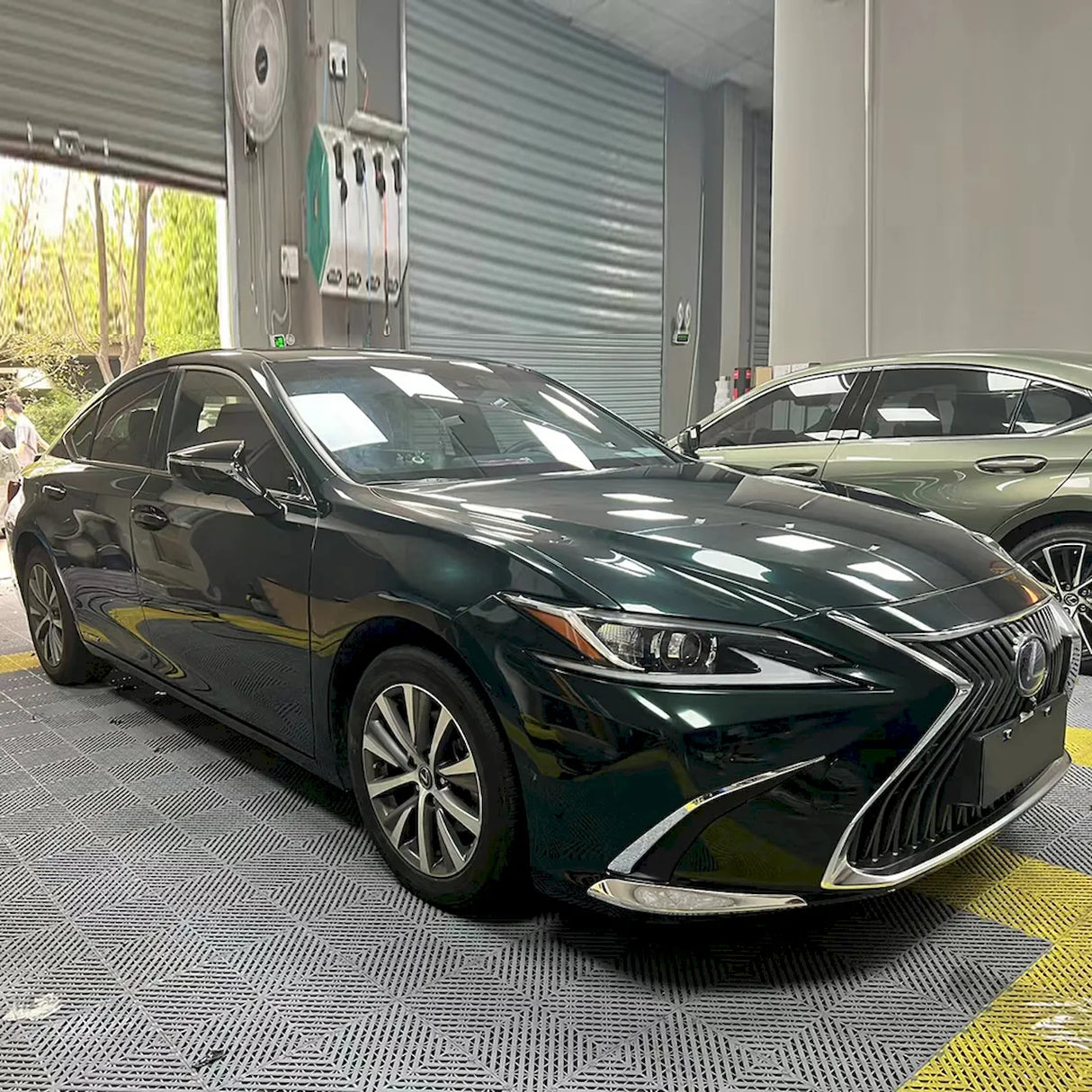 dark emerald green car wrap