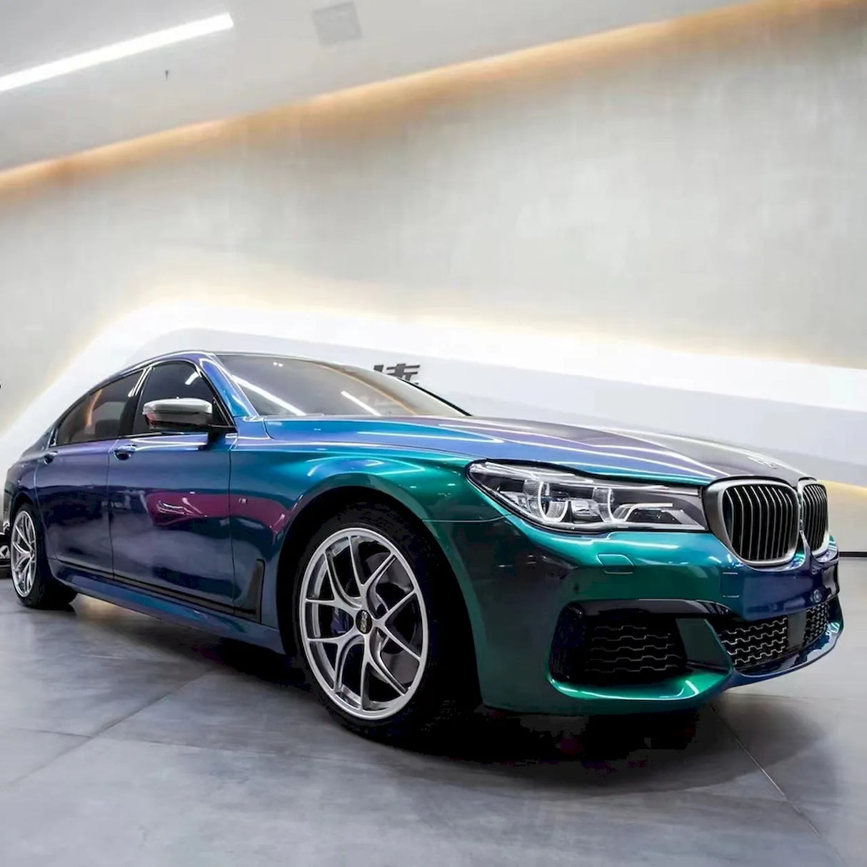 gloss green blue vehicle vinyl wrap color changing