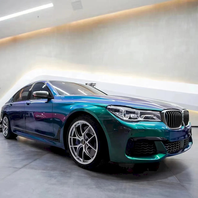 gloss green blue vehicle vinyl wrap color changing