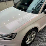 diamond pollen pink car wrap installation