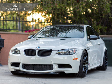 bmw m3 e92 with dry carbon fiber crt aero front lip by autotecknic