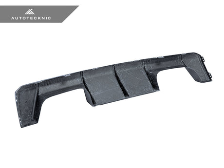 back side of dry carbon fiber motorsport rear diffuser by autotecknic for bmw m3 g80 g81 and bmw m4 g82 g83