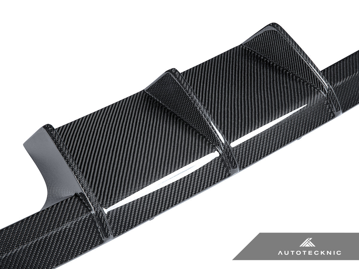 close up look at dry carbon fiber motorsport rear diffuser for bmw m3 g80 g81 by autotecknic