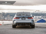 bmw m4 g80 with a carbon fiber rear performante diffuser by autotecknic