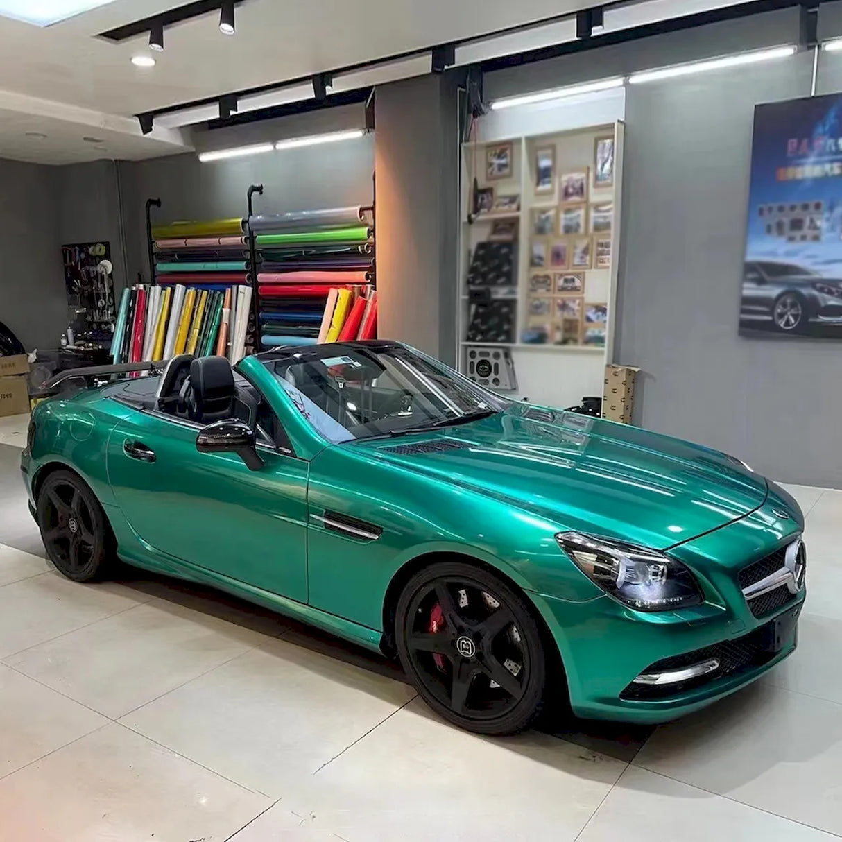 emerald green gloss car wrap