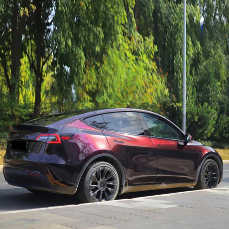 midnight red car wrap