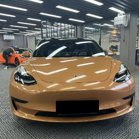 gloss caramel brown car wrap