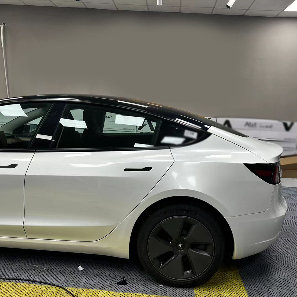 gloss crescent white car wrap