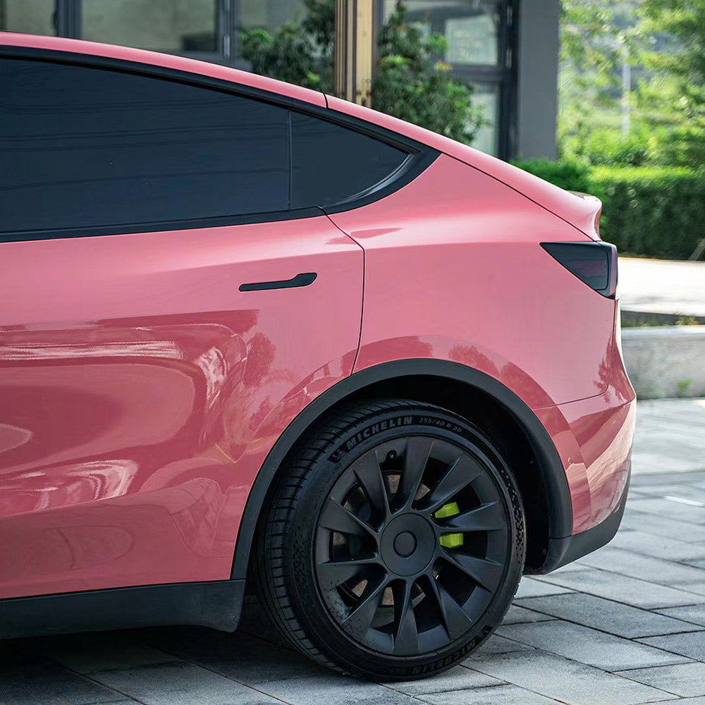 gloss dark plum sauce car wrap close up look
