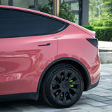 gloss dark plum sauce car wrap close up look