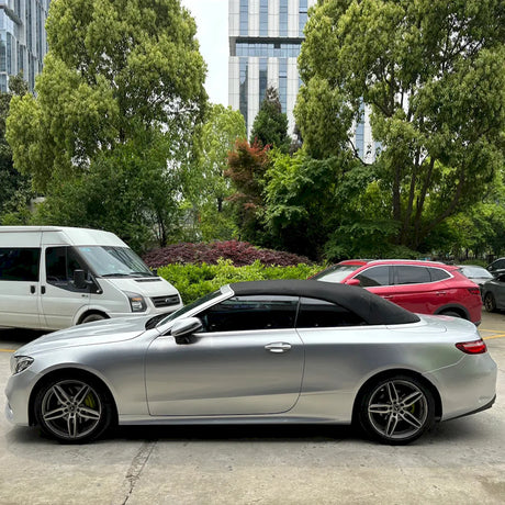 gloss silver car wrap in the shadow