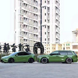 gloss racing green car wrap on two cars