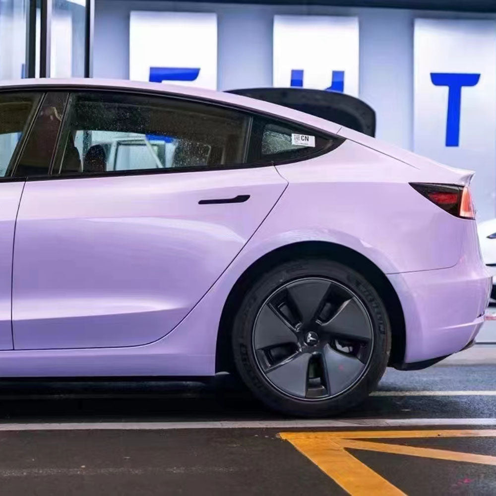 gloss violet star car wrap up close
