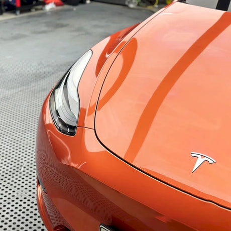 close up shot of gulf orange car wrap