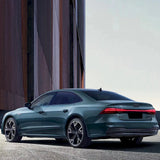 hyper cyan greenish blue wrap on a vehicle