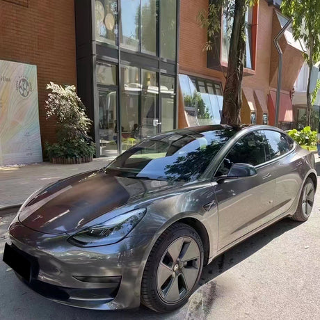 liquid gunmetal grey car wrap