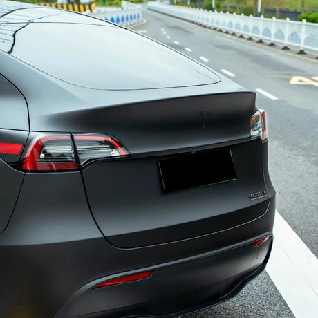 matte chrome black car wrap on a car