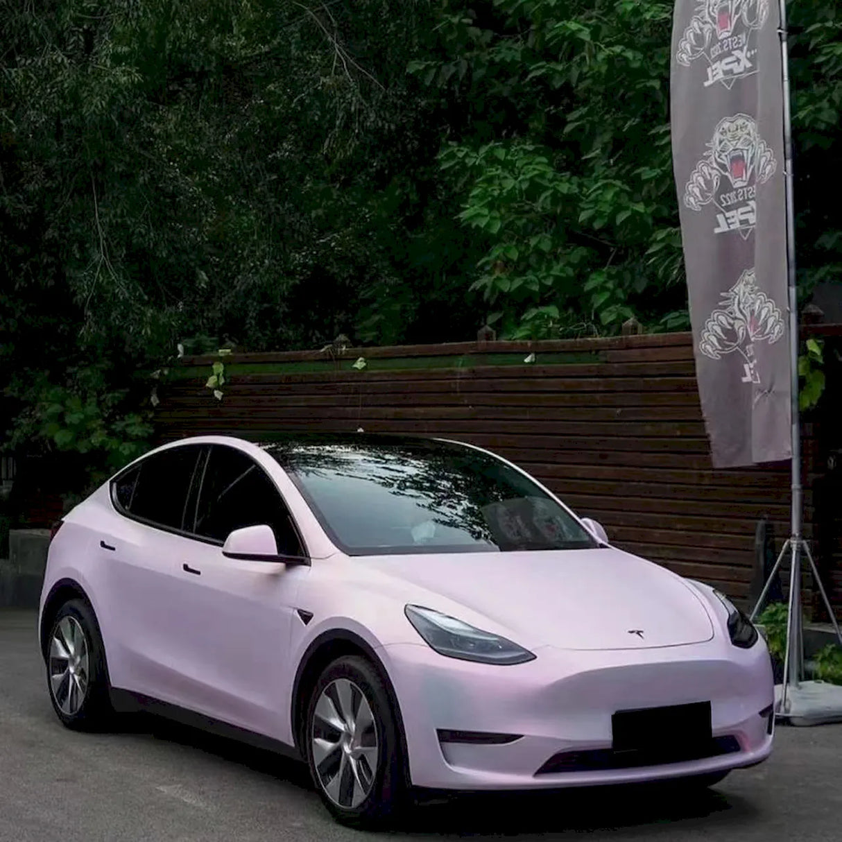 matte diamond pollen pink car wrap