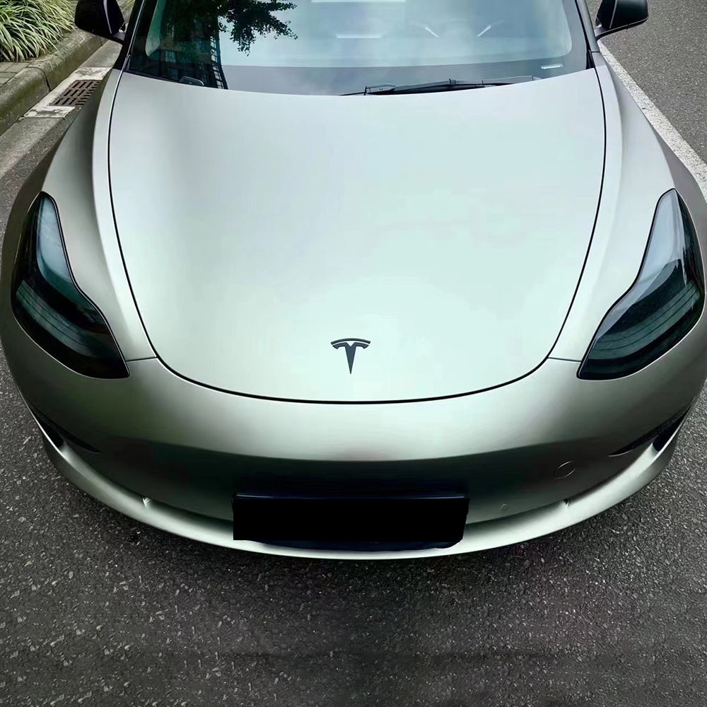 matte green grey car wrap