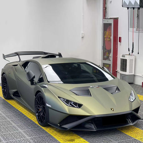 matte lightning green brown car wrap