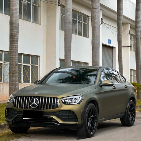 matte lightning green brown car wrap