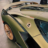 close up look of matte lightning green brown car wrap
