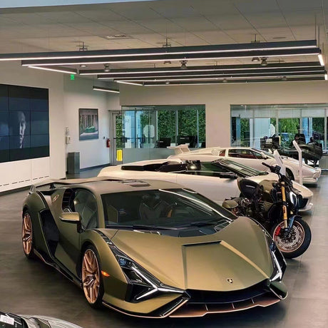 supercar wrapped in matte lightning green brown car wrap
