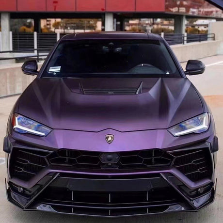 a car wrapped in matte magic purple car wrap