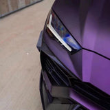 matte magic purple car wrap close up shot