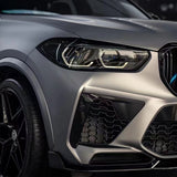 matte selenite grey car wrap close up shot