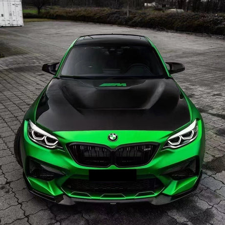 matte chrome green car wrap 