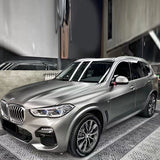installation of matte liquid silver car wrap
