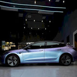 metal grey purple gloss vinyl wrap installed on a vehicle