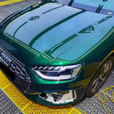 car wrapped in metallic agate green car wrap