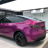 metallic berry purple wrap on a car