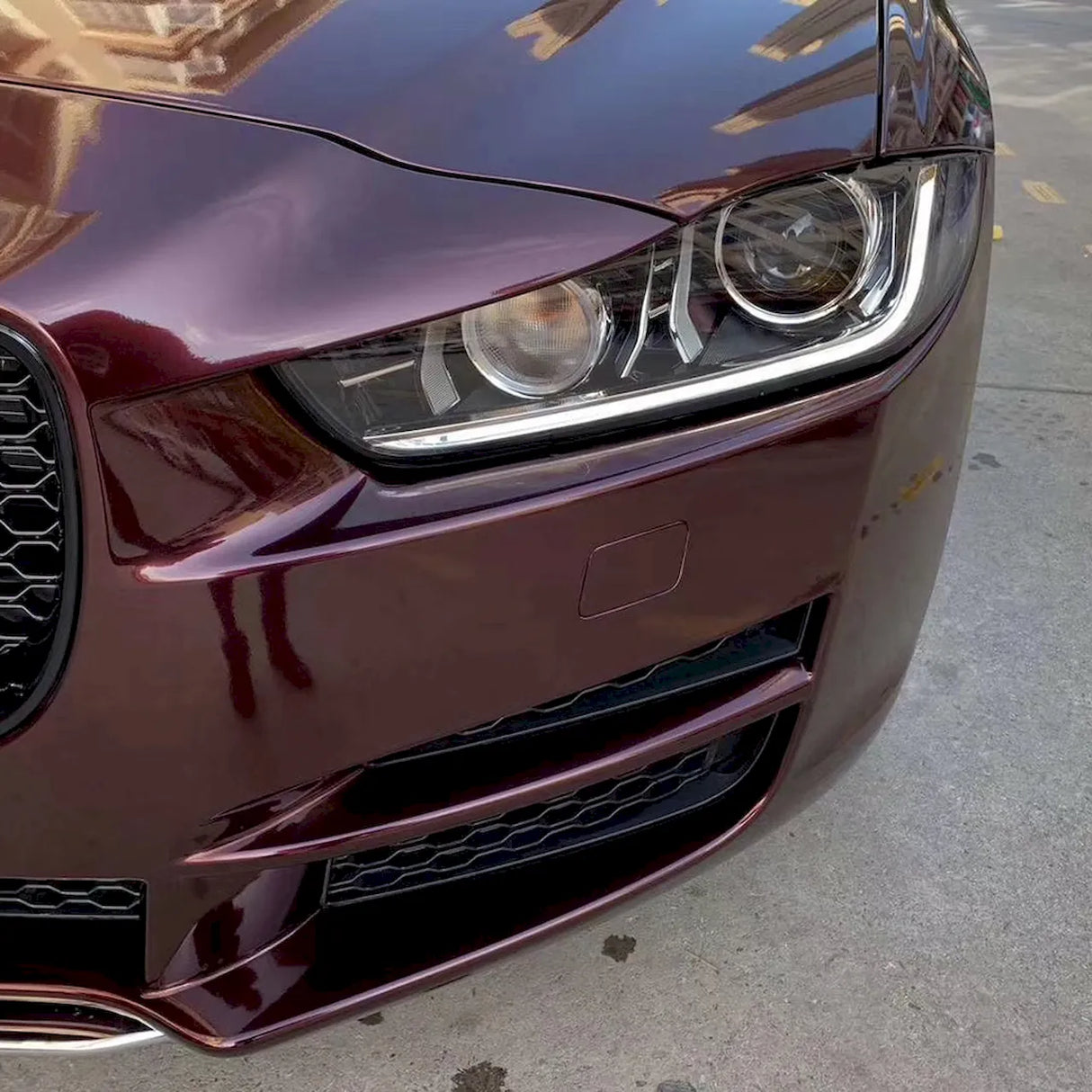 metallic black rose vehicle vinyl wrap up close