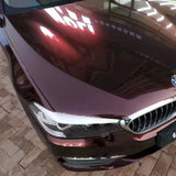 bmw wrapped in metallic black rose vinyl wrap