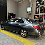 car being wrapped in metallic byron bay blue vinyl wrap