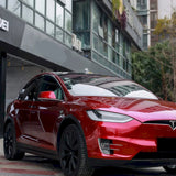 metallic cherry red car wrap